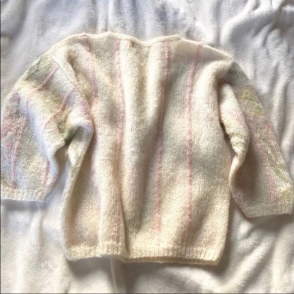mint condish vtg 80s•hand-knit sweater - Picture 5 of 6